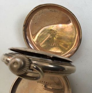 Vintage Full Hunter Gold Plated Pocket Watch with Elgin,  Illinois Case 7