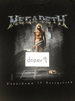 Megadeth Countdown To Extinction Vintage 1992 Tour Shirt Xl
