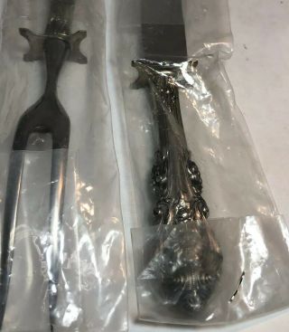 Wallace Sterling Silver Sir Christopher Two Piece Carving Set In Bags 2