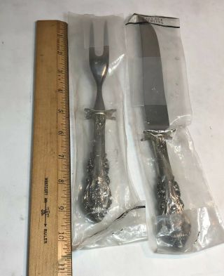 Wallace Sterling Silver Sir Christopher Two Piece Carving Set In Bags 6
