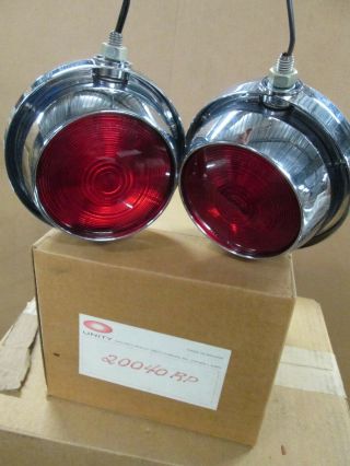 Unity 20040rp Vintage Chrome 5 " 2sided Red Warning Flasher Lamp 50cp