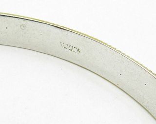 18K Gold & 925 Sterling Silver - Vintage Polished Round Bangle Bracelet - B3747 4