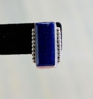 Vintage Jackson Blue Sterling Silver Lapis Lazuli Post Earrings Signed Modern 3