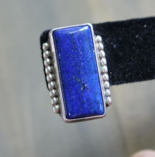 Vintage Jackson Blue Sterling Silver Lapis Lazuli Post Earrings Signed Modern 4
