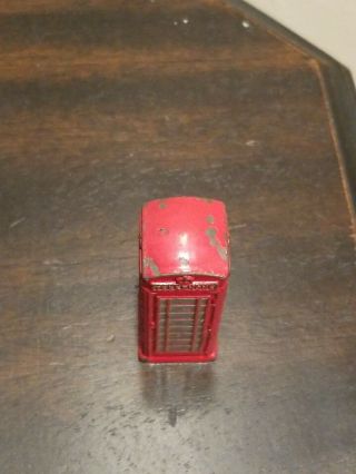 Vintage Collectible Dinky Toys Die Cast Telephone Booth Pay Phone Red 3