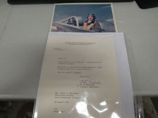 Wwii Us Army Air Corps Ace F.  S.  Gabreski Signed Picture And Letter