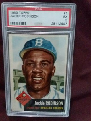 1953 Topps Jackie Robinson PSA 5 - Color,  No creases,  Vintage 3