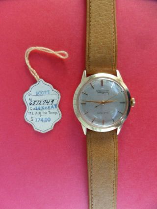 Vintage Antique Old 14 Cart Gold Ulysse Nardin Wrist Watch With Hang Tag