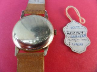 VINTAGE ANTIQUE OLD 14 CART GOLD ULYSSE NARDIN WRIST WATCH WITH HANG TAG 2