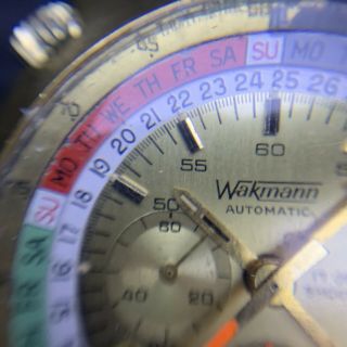 Wakmann Regate Chronograph Gold Plated Yachting Vintage Watch Lemania 1341 4