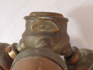 RARE LARGE ANTIQUE ADJUSTABLE SIGNED BRADLEY & HUBBARD B&H SLAG GLASS LAMP BASE 11