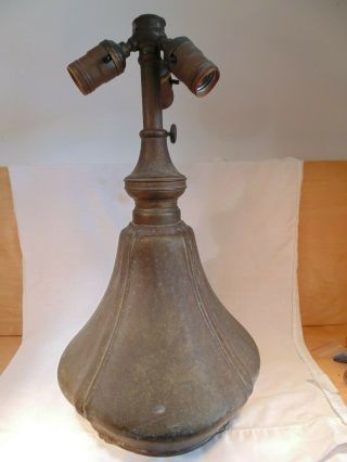 Rare Large Antique Adjustable Signed Bradley & Hubbard B&h Slag Glass Lamp Base