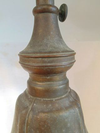 RARE LARGE ANTIQUE ADJUSTABLE SIGNED BRADLEY & HUBBARD B&H SLAG GLASS LAMP BASE 2