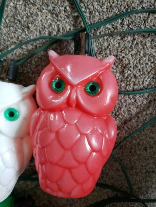 Vintage Retro NOMA Owl Party Lites String 7 Camping Rv Patio Blow Mold Lights 2