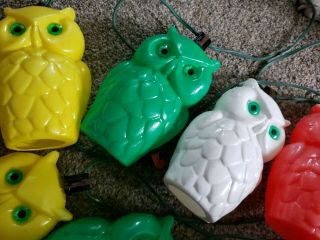 Vintage Retro NOMA Owl Party Lites String 7 Camping Rv Patio Blow Mold Lights 5