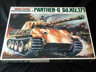 Vintage & Very Rare 1/24 Bandai Panther G Remote Control Tank Model Kit