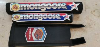 Old School Bmx Vintage Mongoose Pad Set Black Cloth