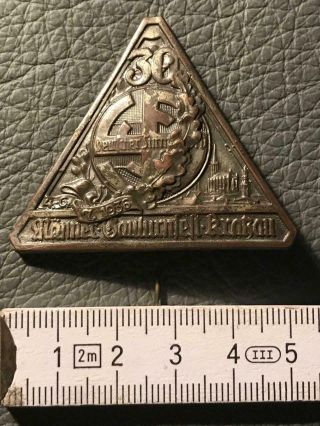 Rare German Wwii Metal Pin " Männer Turnfest Kratzau "