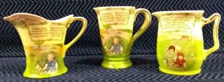 (3) Vintage Royal Bayreuth Pitchers With Nursery Rhyme Themes