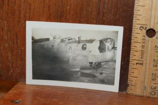 Wwii Photo Us B - 24 Liberator Queenie Nose Art Velox Paper