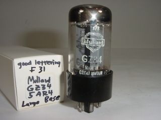 Vintage 1958 Mullard Gz34 5ar4 Blackburn Fat Base Oo Getter Amplifier Tube F31