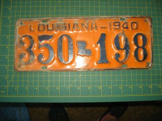 Vintage License Plate 1940 Antique Old Early Louisiana Nr