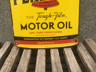 VINTAGE PENNZOIL PORCELAIN SIGN GAS SERVICE STATION PUMP PLATE MOTOR OIL CAN 5