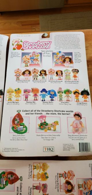 5 VINTAGE 1991 THQ STRAWBERRY SHORTCAKE BERRY DOLLS IN PACKAGE 2