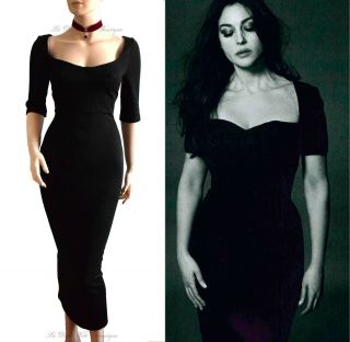 Dolce & Gabbana D&g Vintage 1990s Black Wool Push Up Bellucci Dress Size 10 6 42