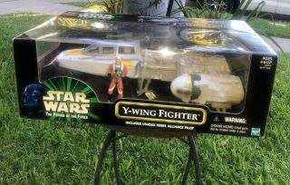 Vintage Star Wars Power Of The Force Y - Wing Fighter W/ Pilot 1999 Hasbro Nib