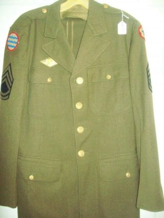 Us Army 4 Pocket Jacket With 2 Shoulder Patches Size 40