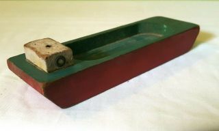 1930 ' s Miniature Boat Hand Made Wooden Cargo Skiff 5 3/8 