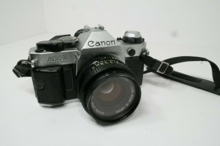 Vintage Canon AE - 1 Camera program with case Black/silver color 2