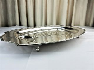 Holmes & Edwards 1923 Century Silver Footed Meat Platter Serving Platter W/ Well