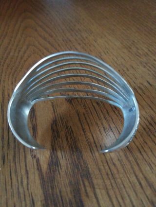 Vintage Wilbert Benally Navajo sterling silver cuff bracelet 47g 4