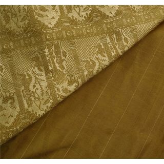 Sanskriti Vintage Green Heavy Saree Pure Silk Craft Fabric Woven Baluchari Sari 6