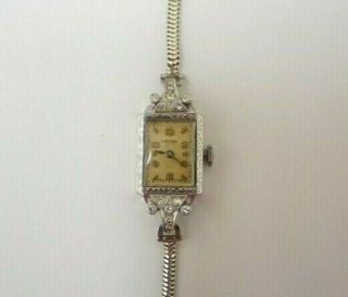 Vintage 18k Solid White Gold Lavina Diamonds Ladies Watch 14.  87grams