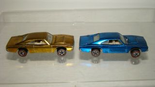 Hot Wheels Vintage Redline 4 - Custom Dodge Charger gold blue red magenta 4