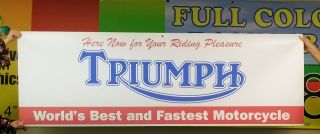 Large Triumph Dealer Vintage Logo Banner Sign Flag Version 3