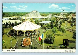 Vintage Kings Island Park Coney Island Rollercoaster Cincinnati,  OH Postcard H 2