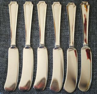 Antique Durgin Fairfax butter knife knives (set of 6) estate sterling no mono 3