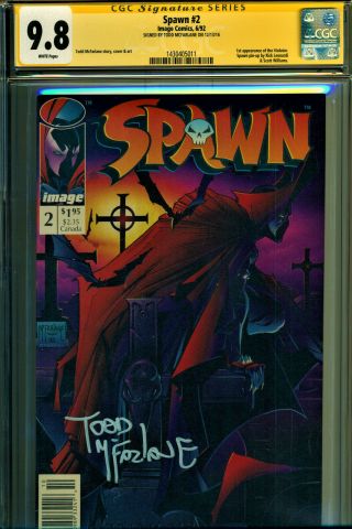 Spawn 2 Cgc Ss 9.  8 Rare Newsstand Ed Ss Signed By Todd Mcfarlane 1st Violator