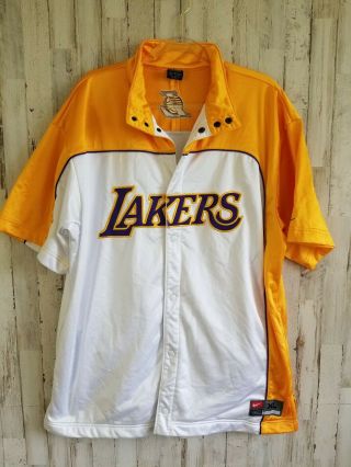 Los Angeles Lakers Basketball Nike Vintage Sz Xl Warm Up Shooting Jacket White