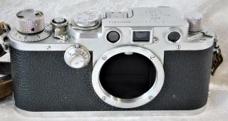 Vtg Leica Leitz Wetzlar Iiif Rangefinder 35mm No.  535972 Camera Body