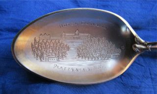 ml - 0001.  Sterling Silver Souvenir Spoon.  Indian Chief (Warrior) Champlain Hotel. 4