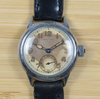 Vintage Hamilton Us Military Issue Ord Dept Od - 74452 H1 Watch S Between Lug 987a