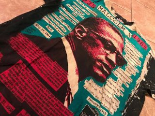 MOSQUITOHEAD MALCOLM X XL 1991 ACID WASH BLEACH SHIRT VTG wanda mlk jfk 6