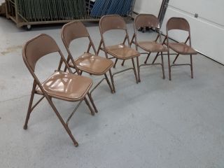 5 Vintage Samson Steel Folding Chairs Shwayder Bros Commercial Retro Mid Century