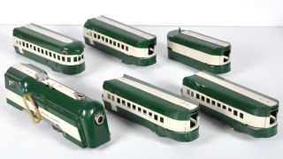 Vintage Marx Wind - Up Train O Scale Green Hornet Painted 657 658 971 232