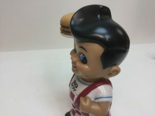 Vintage Bob ' s Big Boy Coin Money Piggy Bank Hard Vinyl W/ Hamburger Doll 6